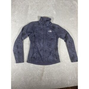 The North Face Full Zip Jacket Women Sz Xs Apex Bionic Floral Dk Purp Soft Shell